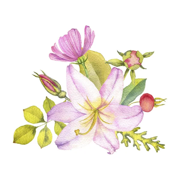 Akwarela rysunek kwiaty — Zdjęcie stockowe