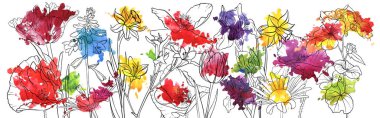 vektör çizimi çiçekleri