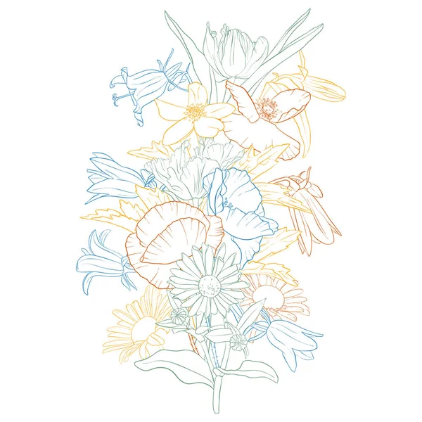 Vektör çizim çiçek ile arka plan — Stok Vektör