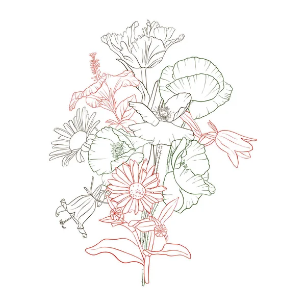 Vektör çizim çiçek ile arka plan — Stok Vektör
