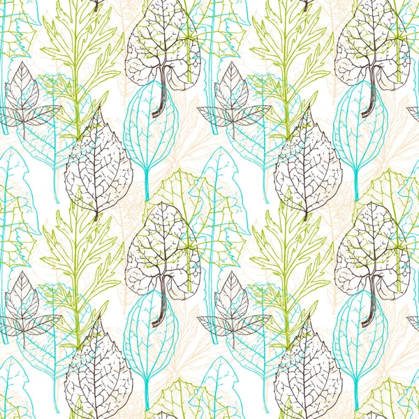 Seamless vector pattern with leaves — Stock Vector