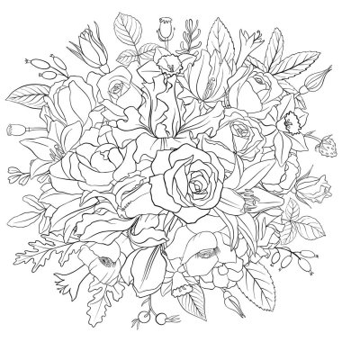 Vector floral kompozisyon