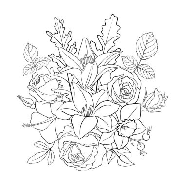 Vector floral kompozisyon