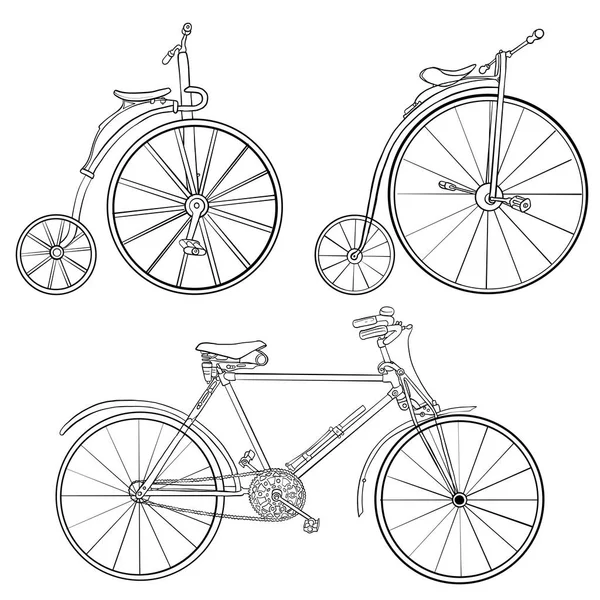 Vector vintage bicycles — Stock Vector