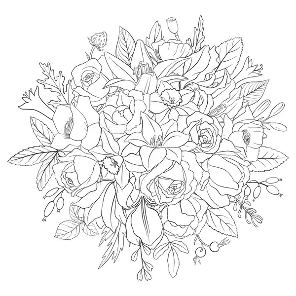 Vector de composición floral — Archivo Imágenes Vectoriales