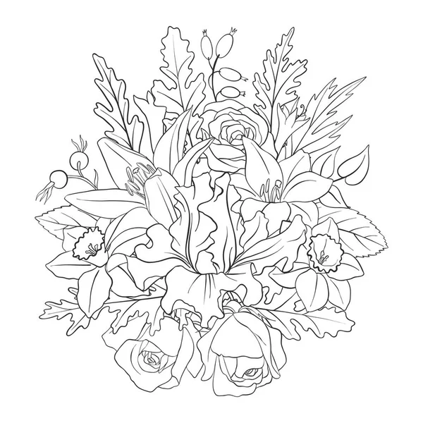 Vector de composición floral — Archivo Imágenes Vectoriales