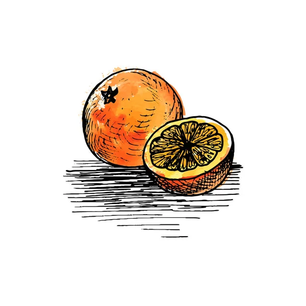 Tinta vetorial desenho laranja — Vetor de Stock