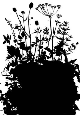 Arka plan bitki ve çiçek çizim ile