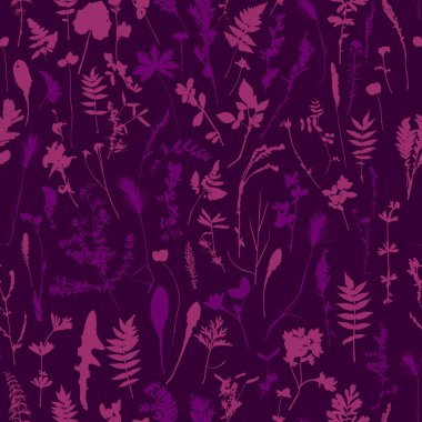 yaprakları siluetleri ile Seamless Modeli