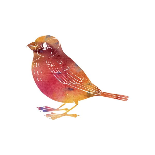 鳥の水彩のシルエット — ストックベクタ