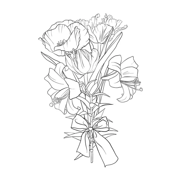 Fundo de desenho vetorial com flores —  Vetores de Stock