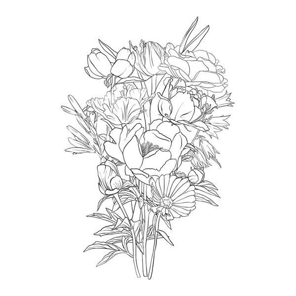 Fundo de desenho vetorial com flores —  Vetores de Stock