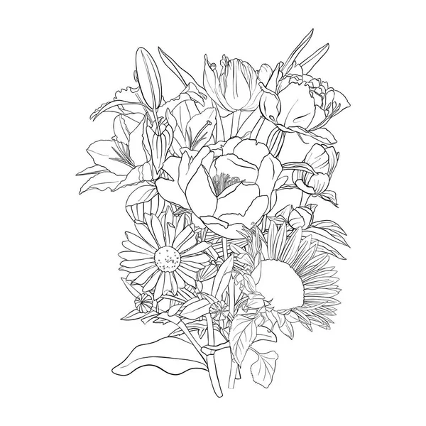 Векторний малюнок з квітами — стоковий вектор