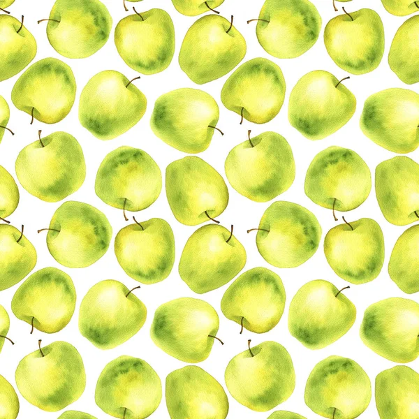 Seamless pattern with green apples — Stock Photo, Image