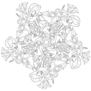 vektör çizimi çiçekleri