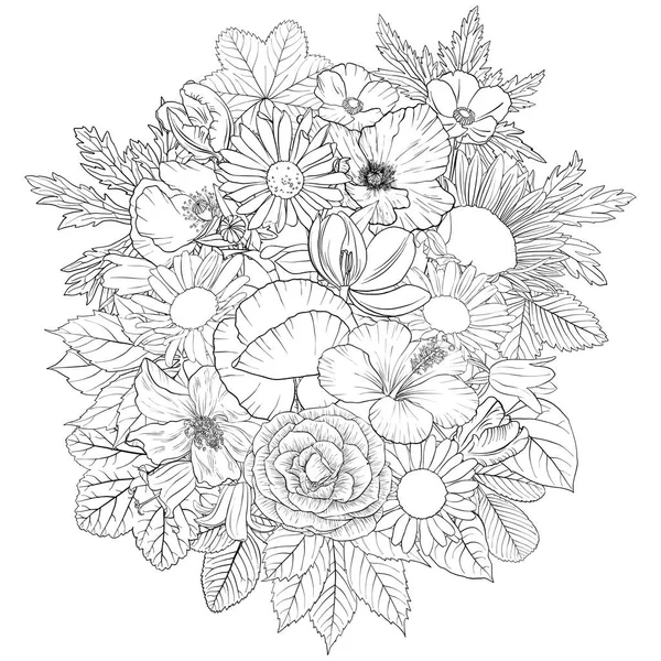 Vector dibujo flores — Archivo Imágenes Vectoriales