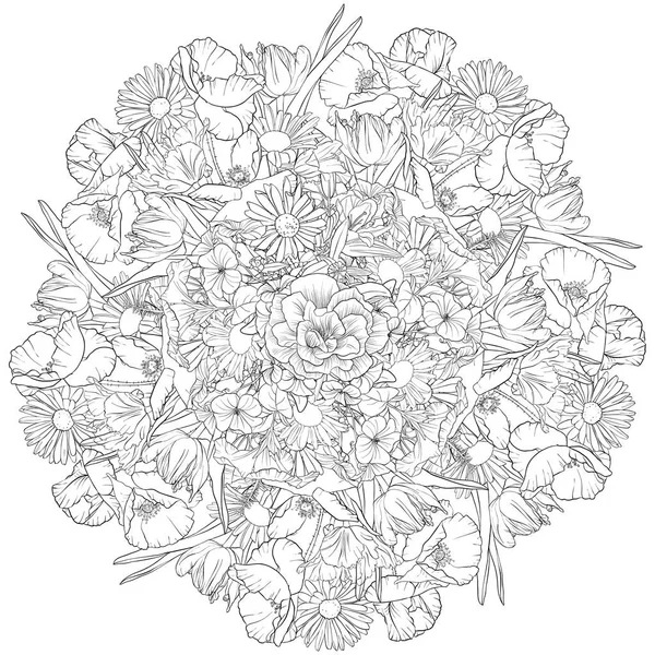 Vector dibujo flores — Archivo Imágenes Vectoriales