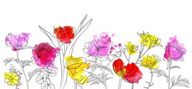 vektör çizimi çiçekleri
