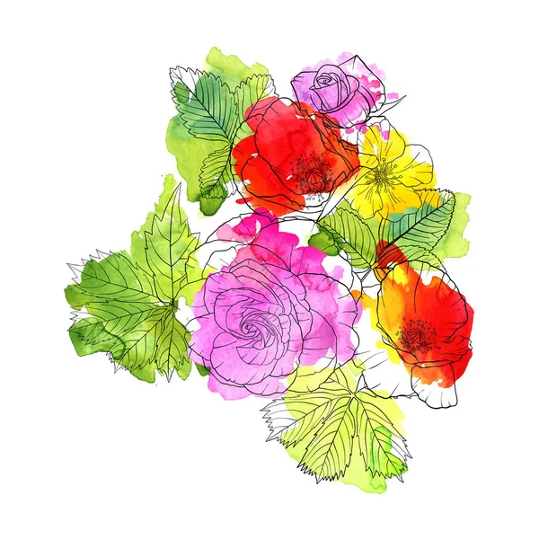 Vettoriale disegno fiori — Vettoriale Stock