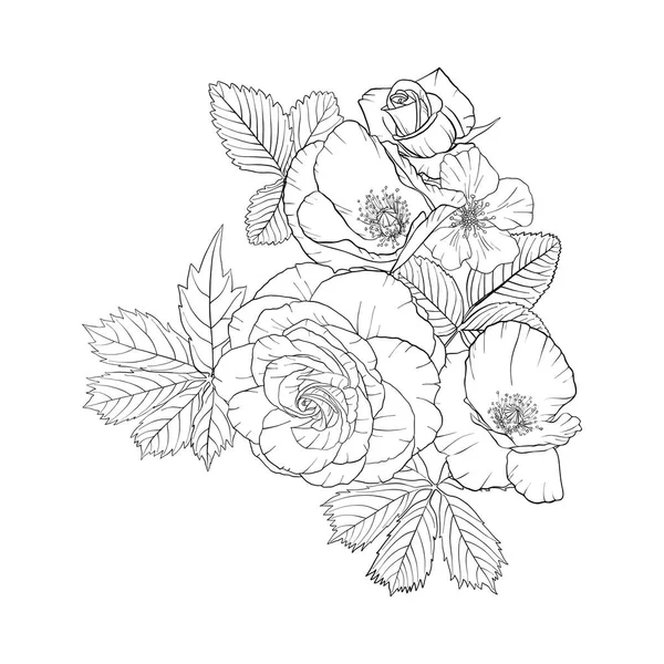 Vector dibujo flores — Vector de stock