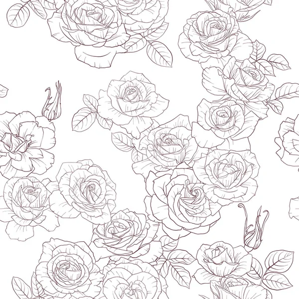 花の図面とシームレスなパターン ベクトル — ストックベクタ