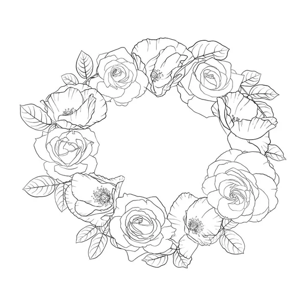 Vector tekening bloemen van rozen — Stockvector