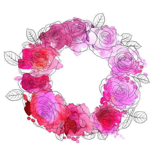 Vetor desenho flores de rosas — Vetor de Stock