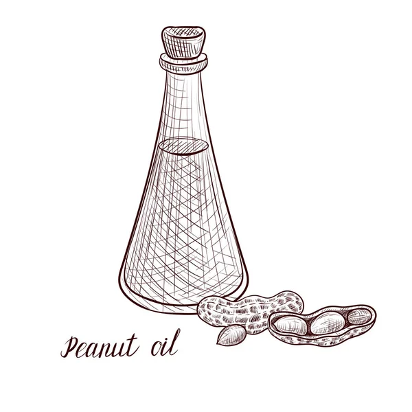 Dessin vectoriel huile d'arachide — Image vectorielle