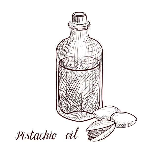 Dessin vectoriel huile de pistache — Image vectorielle