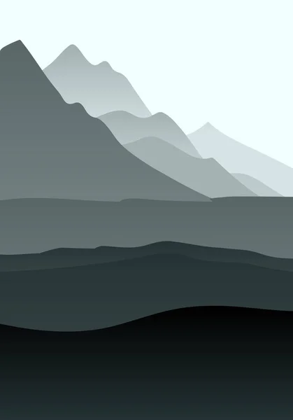 Abstract monochrome vector landscape — ストックベクタ