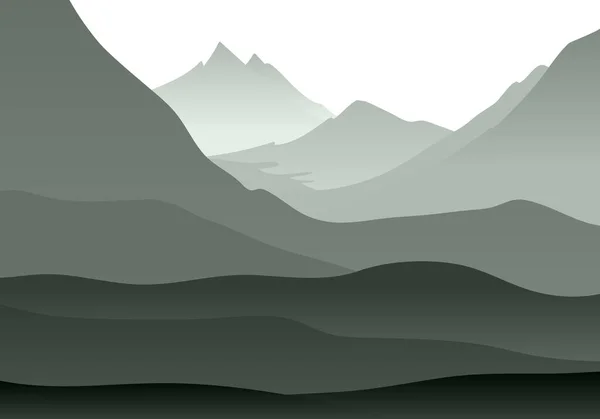 Abstract monochrome vector landscape — Stock Vector