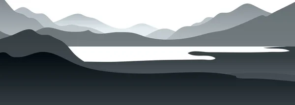 Abstract monochrome vector landscape — ストックベクタ