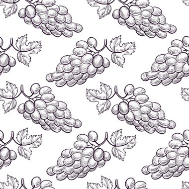 Üzüm çizerek kusursuz vektör deseni
