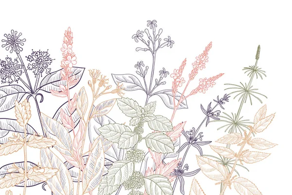 Dessin vectoriel modèle vintage floral — Image vectorielle