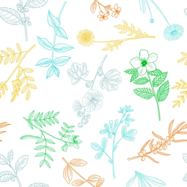Dessin vectoriel motif floral vintage sans couture — Image vectorielle