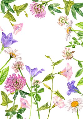 suluboya çiçekler çiziyor