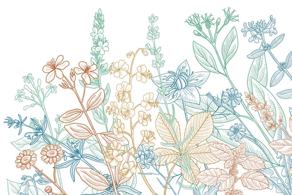 Векторный рисунок цветочный винтажный шаблон — стоковый вектор