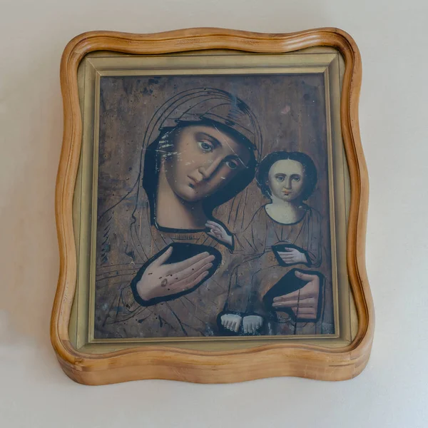 Ucrania Nikolaev Agosto 2020 Antiguo Icono Madre Dios Con Niño — Foto de Stock