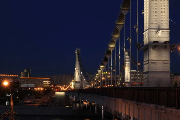 Ночной Мост Освещении — стоковое фото