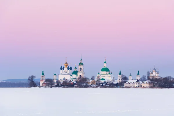 Paisaje Urbano Ciudad Rostov Vista Monasterio Spasso Yakovlevsky Desde Campo — Foto de Stock