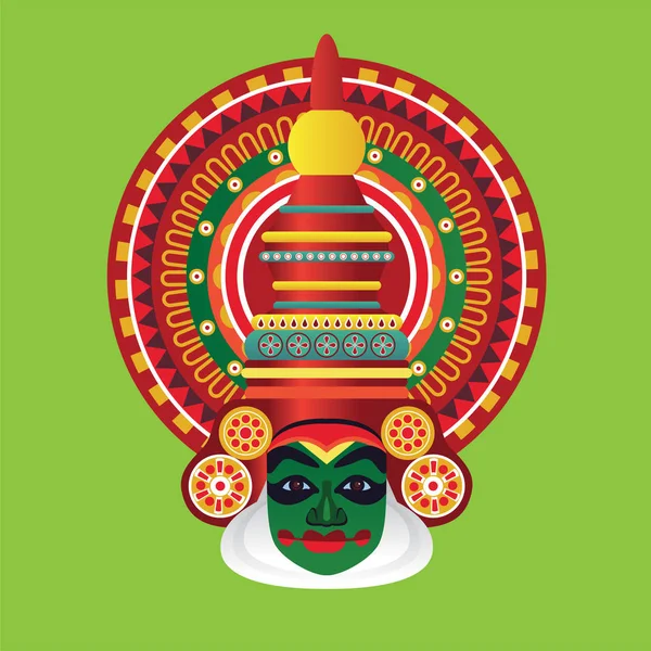 kathakali dansçı yüz boyama vektör illüstrasyon