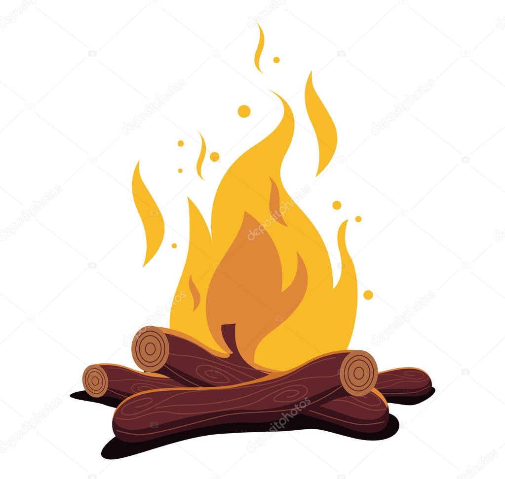 burning bon fire, vector material isolated