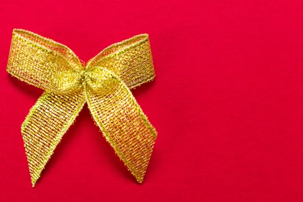 Golden Bow Red Background — Stock Photo, Image