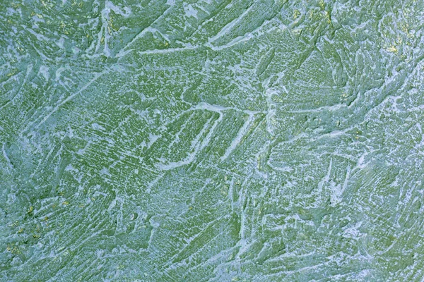 美丽的抽象的粗装饰沼泽绿色深灰泥墙背景 艺术粗糙风格化纹理横幅 带文本空间 — 图库照片