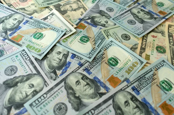 Billetes Americanos Diferentes Denominaciones Antecedentes Dólares — Foto de Stock