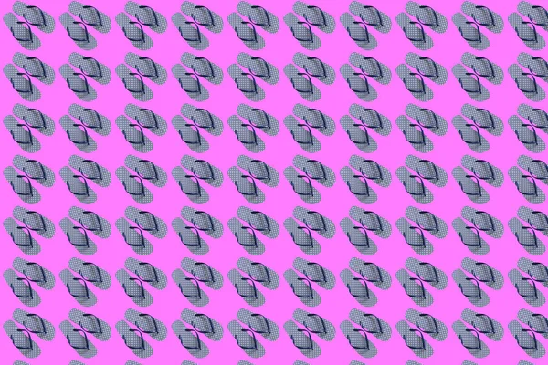 Flip Flops Nahtlose Muster Blaue Flip Flops Auf Rosa Hintergrund — Stockfoto