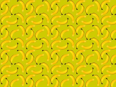 Sarı arka planda kusursuz muz deseni.