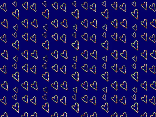 Little Hearts Christmas Candies Blue Background Seamless Pattern Wrapping Paper — ストック写真