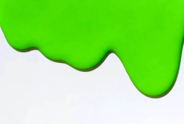 Світло Зелена Фарба Поширюється Білому Тлі Копіювати Простір — стокове фото