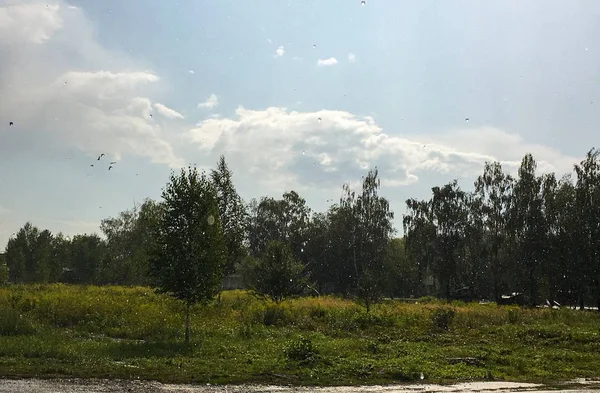 同時に太陽と雨の風景 — ストック写真